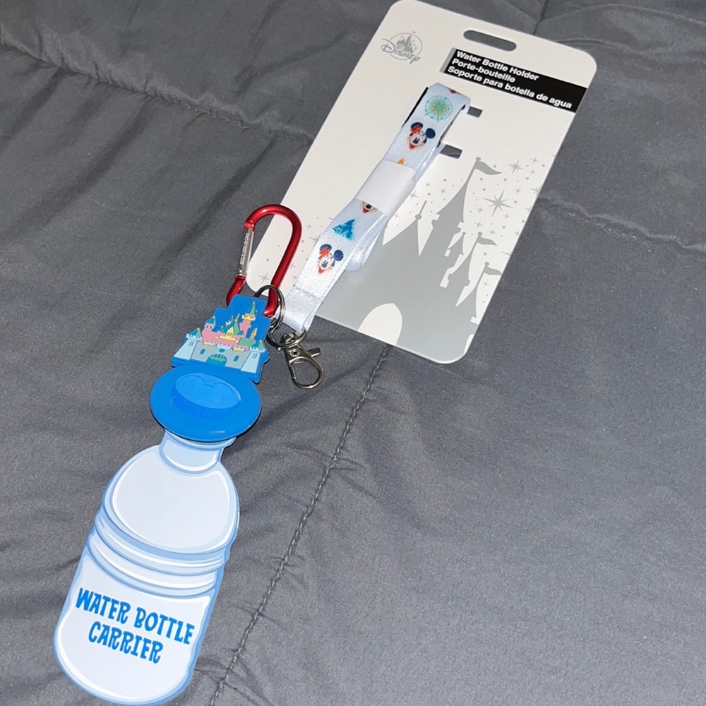 Disney Castle Water Bottle Holder/Carrier With Lanyard - NWT